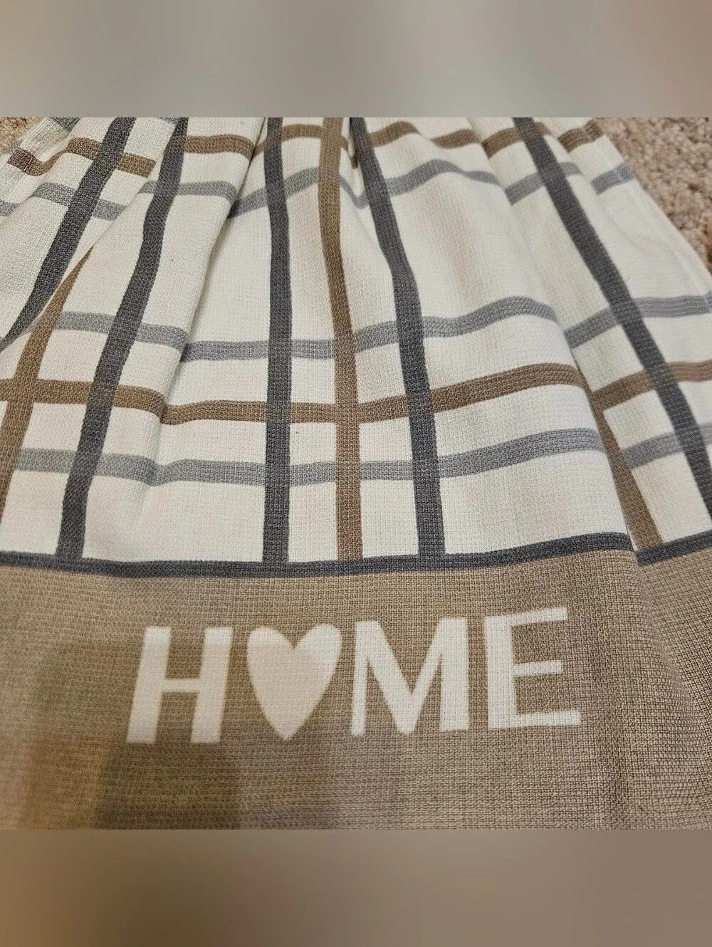 2 Handcrafted Potholders Attached To Towels | Brown, Tan, White, Grey | Home